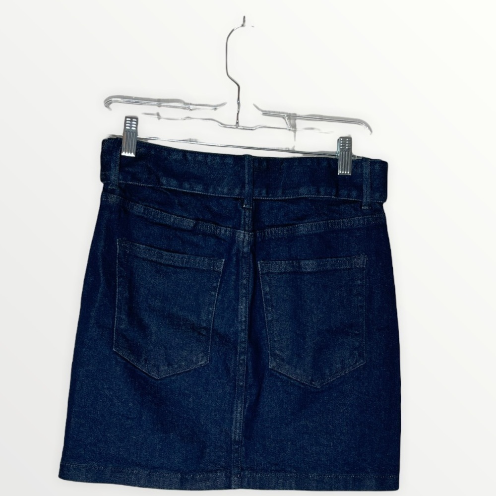 Good American Denim Belted Mini Skirt High Waist 70s Icon Size 4 NWT - Picture 10 of 16